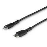 STARTECH 3 foot (1m) Durable Black USB-C to Lightning Cable - Heavy Duty Rugged Aramid Fiber USB Type C to Lightning Charger|Sync Power Cord - Apple MFi Certified iPad|iPhone 12 (RUSBCLTMM1MB) (RUSBCLTMM1MB)