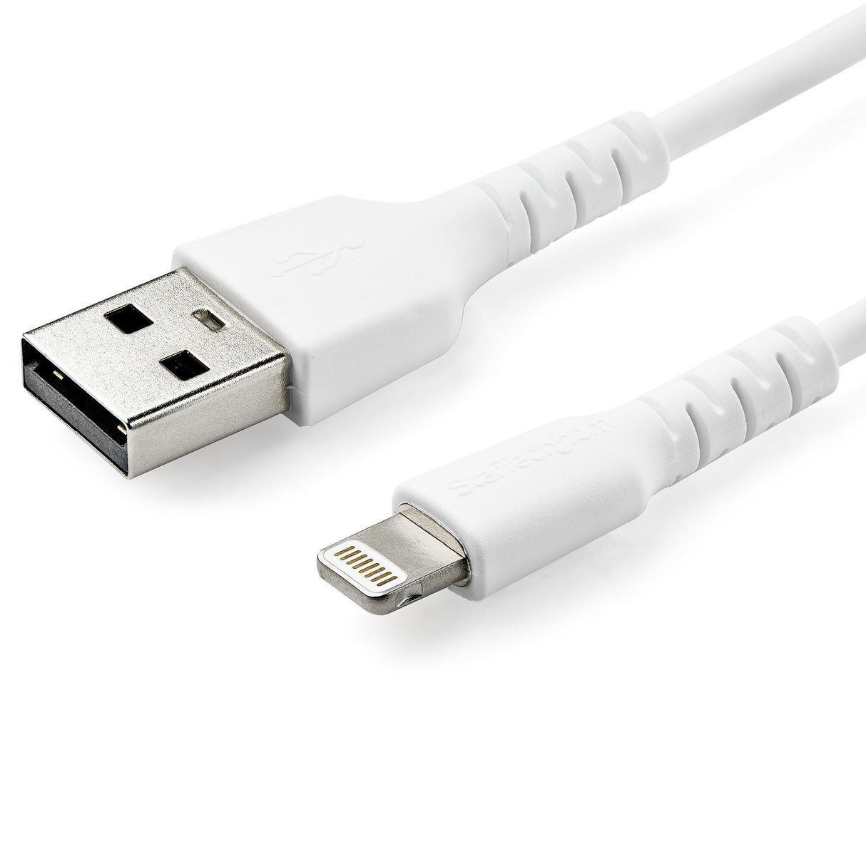 STARTECH 3 foot (1m) Durable White USB-A to Lightning Cable - Heavy Duty Rugged Aramid Fiber USB Type A to Lightning Charger|Sync Power Cord - Apple MFi Certified iPad|iPhone 12 (RUSBLTMM1M) (RUSBLTMM1M)
