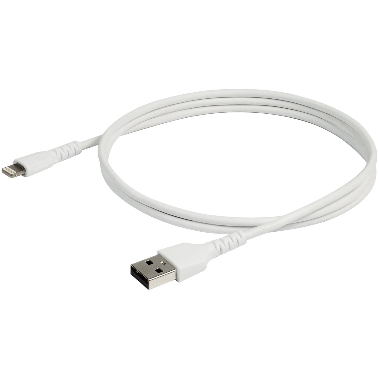 STARTECH 3 foot (1m) Durable White USB-A to Lightning Cable - Heavy Duty Rugged Aramid Fiber USB Type A to Lightning Charger|Sync Power Cord - Apple MFi Certified iPad|iPhone 12 (RUSBLTMM1M) (RUSBLTMM1M)