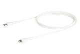 STARTECH 3 foot (1m) Durable White USB-C to Lightning Cable - Heavy Duty Rugged Aramid Fiber USB Type A to Lightning Charger|Sync Power Cord - Apple MFi Certified iPad|iPhone 12 (RUSBCLTMM1MW) (RUSBCLTMM1MW)