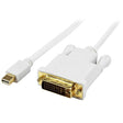 STARTECH 3 ft Mini DisplayPort to DVI Active Adapter Converter Cable - 3ft (0.9m) Active mDP to DVI M|M Cable - 1920x1200 - White (MDP2DVIMM3WS)