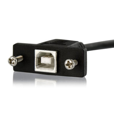STARTECH 3 ft Panel Mount USB Cable B to B - F|M - Panel Mount USB Extension USB-B Female to USB-B Male Adapter Cable - USB-B (F) Port (USBPNLBFBM3)