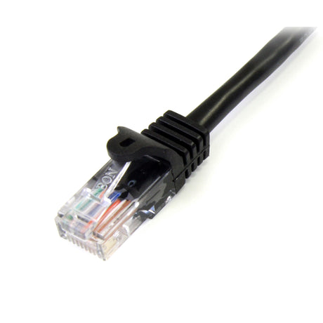 STARTECH 3 m Black Cat5e Snagless RJ45 UTP Patch Cable - 3m Patch Cord - Ethernet Patch Cable - RJ45 Male to Male Cat 5e Cable (45PAT3MBK) (45PAT3MBK)