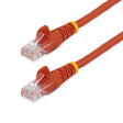 STARTECH 3 m Red Cat5e Snagless RJ45 UTP Patch Cable - 3m Patch Cord - Ethernet Patch Cable - RJ45 Male to Male Cat 5e Cable (45PAT3MRD) (45PAT3MRD)