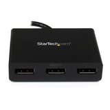 STARTECH 3-Port Multi Monitor Adapter - DisplayPort 1.2 MST Hub - Dual 4K 30Hz & 1x 1080p - Video Splitter for Extended Desktop Mode on Windows PCs Only - DP to 3x DP Monitors (MSTDP123DP) (MSTDP123DP)