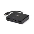 STARTECH 3-Port Multi Monitor Adapter - Mini DisplayPort to DisplayPort MST Hub | Dual 4K 30Hz & 1x 1080p - Video Splitter for Extended Desktop Mode on Windows Only - mDP 1.2 to 3x DP (MSTMDP123DP) (MSTMDP123DP)