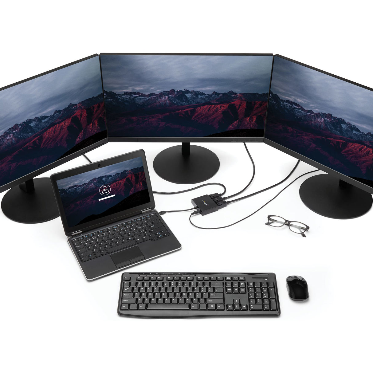 STARTECH 3-Port Multi Monitor Adapter - Mini DisplayPort to DisplayPort MST Hub | Dual 4K 30Hz & 1x 1080p - Video Splitter for Extended Desktop Mode on Windows Only - mDP 1.2 to 3x DP (MSTMDP123DP) (MSTMDP123DP)