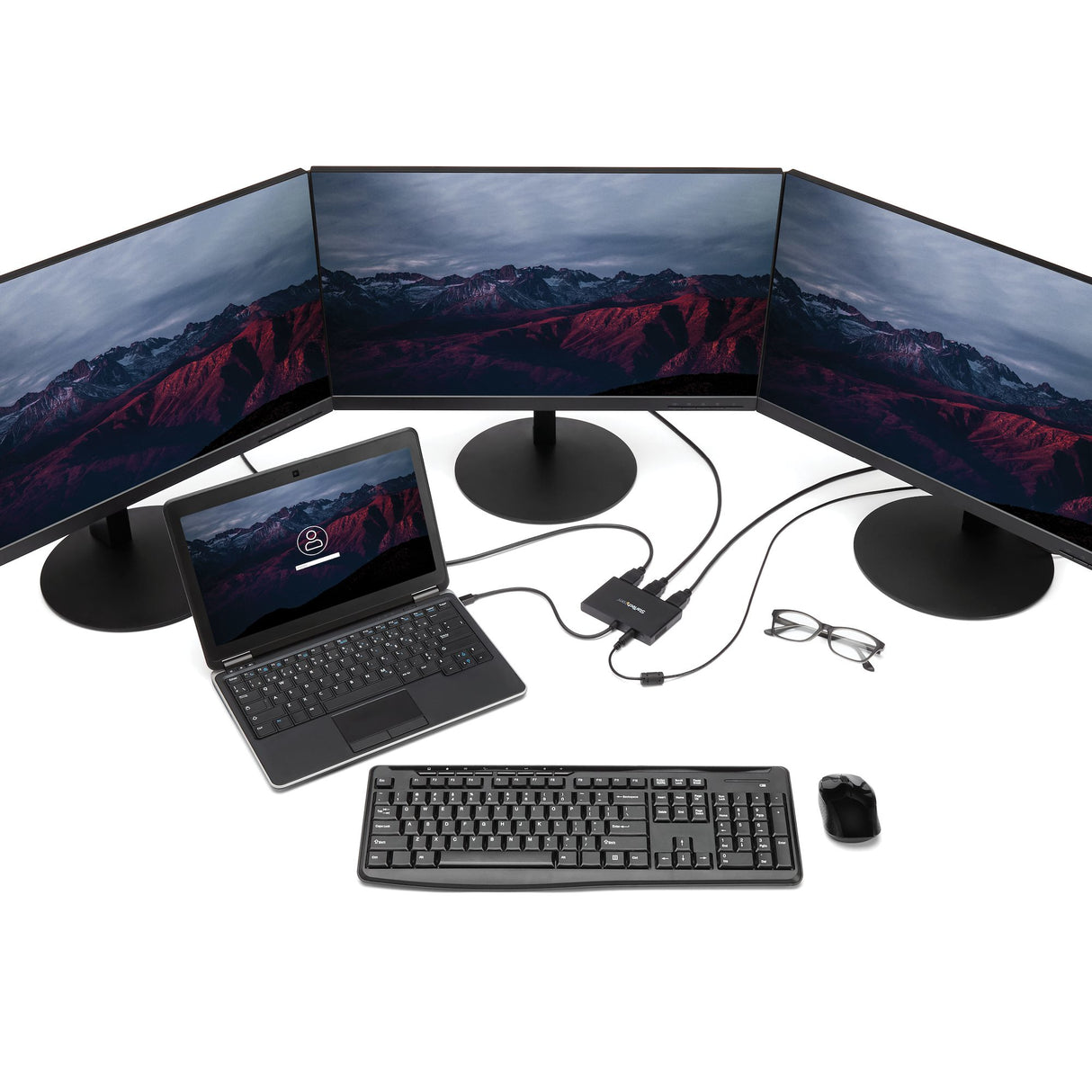 STARTECH 3-Port Multi Monitor Adapter - Mini DisplayPort to HDMI MST Hub - Triple 1080p or Dual 4K 30Hz - Video Splitter for Extended Desktop Mode on Windows Only - mDP 1.2 to 3x HDMI (MSTMDP123HD) (MSTMDP123HD)