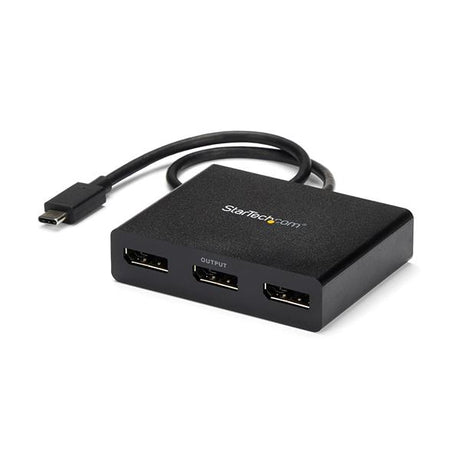 STARTECH 3-Port USB-C Multi-Monitor Adapter | USB Type-C to 3x DisplayPort 1.2 MST Hub | Triple 1080p 30Hz DP Laptop Display Extender | Splitter | Extra-Long Built-In Cable | Windows (MSTCDP123DP) (MSTCDP123DP)