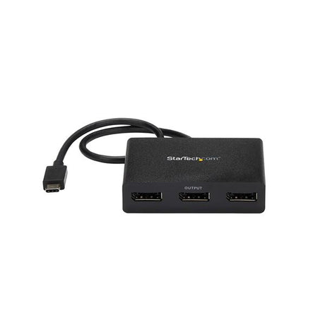 STARTECH 3-Port USB-C Multi-Monitor Adapter | USB Type-C to 3x DisplayPort 1.2 MST Hub | Triple 1080p 30Hz DP Laptop Display Extender | Splitter | Extra-Long Built-In Cable | Windows (MSTCDP123DP) (MSTCDP123DP)