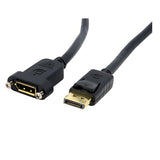 STARTECH 3ft (1m) Panel Mount DisplayPort Cable - 4K x 2K - DisplayPort 1.2 Extension Cable Male to Female - DP Video Extender Cord with Panel Mount DP Connector - DP Monitor Cable (DPPNLFM3) (DPPNLFM3)