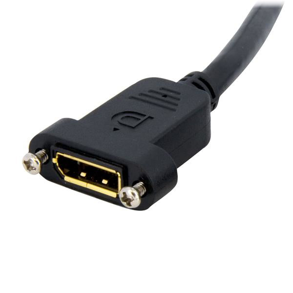 STARTECH 3ft (1m) Panel Mount DisplayPort Cable - 4K x 2K - DisplayPort 1.2 Extension Cable Male to Female - DP Video Extender Cord with Panel Mount DP Connector - DP Monitor Cable (DPPNLFM3) (DPPNLFM3)