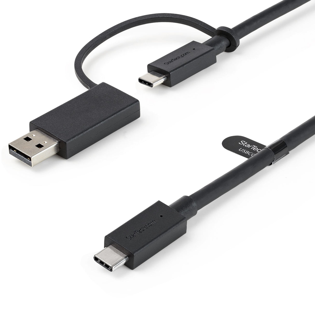 STARTECH 3ft (1m) USB-C Cable with USB-A Adapter Dongle - Hybrid 2-in-1 USB C Cable w| USB-A - USB-C to USB-C (10Gbps|100W PD) | USB-A to USB-C (5Gbps) - Ideal for Hybrid Docking Station (USBCCADP) (USBCCADP)