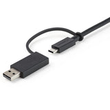 STARTECH 3ft (1m) USB-C Cable with USB-A Adapter Dongle - Hybrid 2-in-1 USB C Cable w| USB-A - USB-C to USB-C (10Gbps|100W PD) | USB-A to USB-C (5Gbps) - Ideal for Hybrid Docking Station (USBCCADP) (USBCCADP)