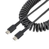 STARTECH 3ft (1m) USB C Charging Cable | Coiled Heavy Duty Fast Charge & Sync USB-C Cable | USB 2.0 Type-C Cable | Rugged Aramid Fiber | Durable Male to Male USB Cable | Black (R2CCC-1M-USB-CABLE) (R2CCC-1M-USB-CABLE)