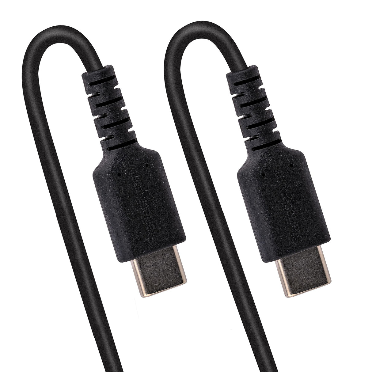 STARTECH 3ft (1m) USB C Charging Cable | Coiled Heavy Duty Fast Charge & Sync USB-C Cable | USB 2.0 Type-C Cable | Rugged Aramid Fiber | Durable Male to Male USB Cable | Black (R2CCC-1M-USB-CABLE) (R2CCC-1M-USB-CABLE)