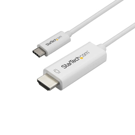 STARTECH 3ft (1m) USB C to HDMI Cable - 4K 60Hz USB Type C to HDMI 2.0 Video Adapter Cable - Thunderbolt 3 Compatible - Laptop to HDMI Monitor|Display - DP 1.2 Alt Mode HBR2 - White (CDP2HD1MWNL) (CDP2HD1MWNL)