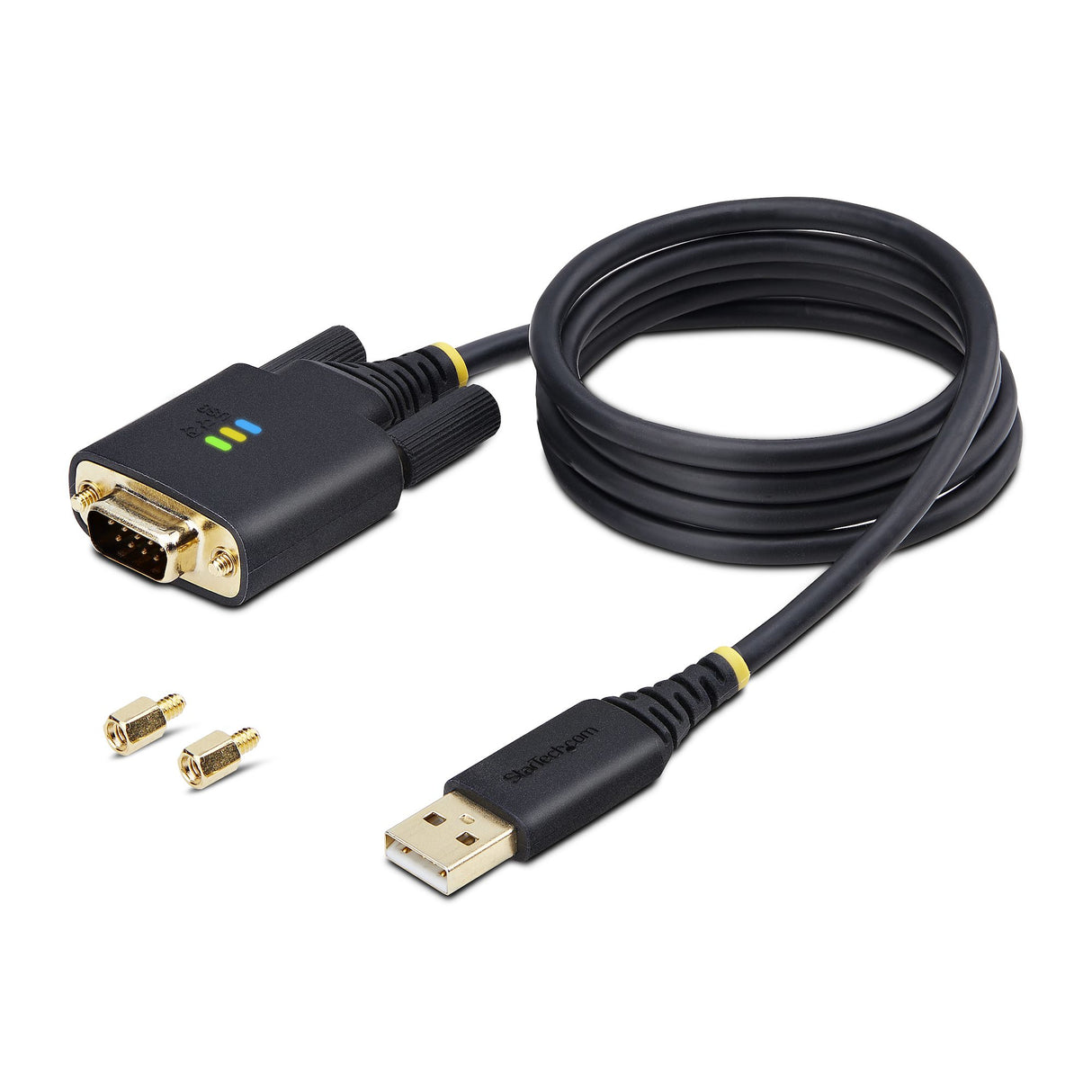 STARTECH 3ft (1m) USB to Serial Adapter Cable | COM Retention | FTDI | USB-A to DB9 RS232 | Interchangeable DB9 Screws|Nuts (1P3FFCB-USB-SERIAL)