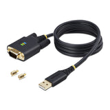 STARTECH 3ft (1m) USB to Serial Adapter Cable | COM Retention | FTDI | USB-A to DB9 RS232 | Interchangeable DB9 Screws|Nuts (1P3FFCB-USB-SERIAL)