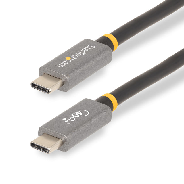 STARTECH 3ft (1m) USB4 Cable | USB-IF Certified USB-C Cable | 40 Gbps | USB Type-C Data Transfer Cable|Cord | 100W Power Delivery | 8K 60Hz | Compatible w|Thunderbolt 4|3|USB 3.2 (CC1M-40G-USB-CABLE) (CC1M-40G-USB-CABLE)