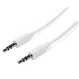 STARTECH 3m White Slim 3.5mm Stereo Audio Cable - 3.5mm Audio Aux Stereo - Male to Male Headphone Cable - 2x 3.5mm Mini Jack (M) White (MU3MMMSWH)