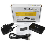 STARTECH 4 Port Compact Black USB 2.0 Hub - 4-Port USB Hub - Portable USB 2.0 Hub - Includes Optional Power Adapter (ST4202USB)