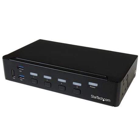STARTECH 4 Port DisplayPort KVM Switch - DP KVM Switch with Audio and Built-in USB 3.0 Hub for Peripherals - 4K 30Hz (SV431DPU3A2) (SV431DPU3A2)