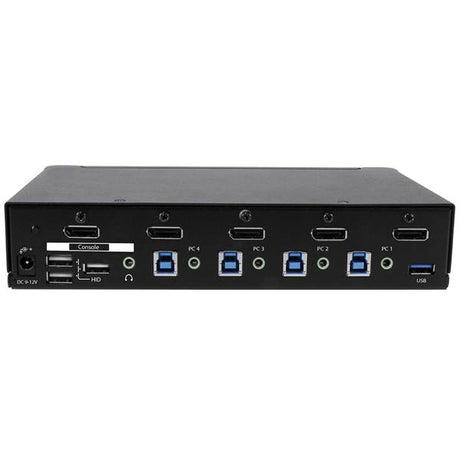 STARTECH 4 Port DisplayPort KVM Switch - DP KVM Switch with Audio and Built-in USB 3.0 Hub for Peripherals - 4K 30Hz (SV431DPU3A2) (SV431DPU3A2)
