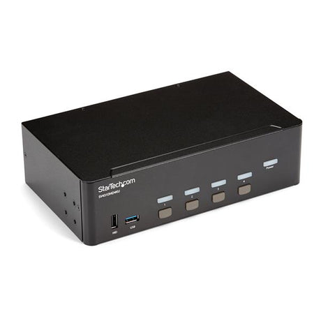 STARTECH 4-Port Dual Monitor HDMI KVM Switch with Audio & USB 3.0 hub - 4K 30Hz - 4 PC Mac Computer KVM Switch Box for HDMI Display (SV431DHD4KU) (SV431DHD4KU)