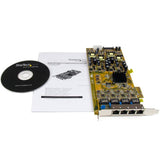 STARTECH 4 Port Gigabit Power over Ethernet PCIe Network Card - PSE | PoE PCI Express NIC - Quad Port NIC - PoE Card (ST4000PEXPSE)