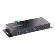 STARTECH 4-Port Industrial USB 3.0 5Gbps Hub - Rugged USB Hub w| ESD and Surge Protection - DIN|Wall|Desk Mountable USB-A Hub - USB Expander w|Locking Ports | Heavy Duty (5G4AINDNP-USB-A-HUB) (5G4AINDNP-USB-A-HUB)