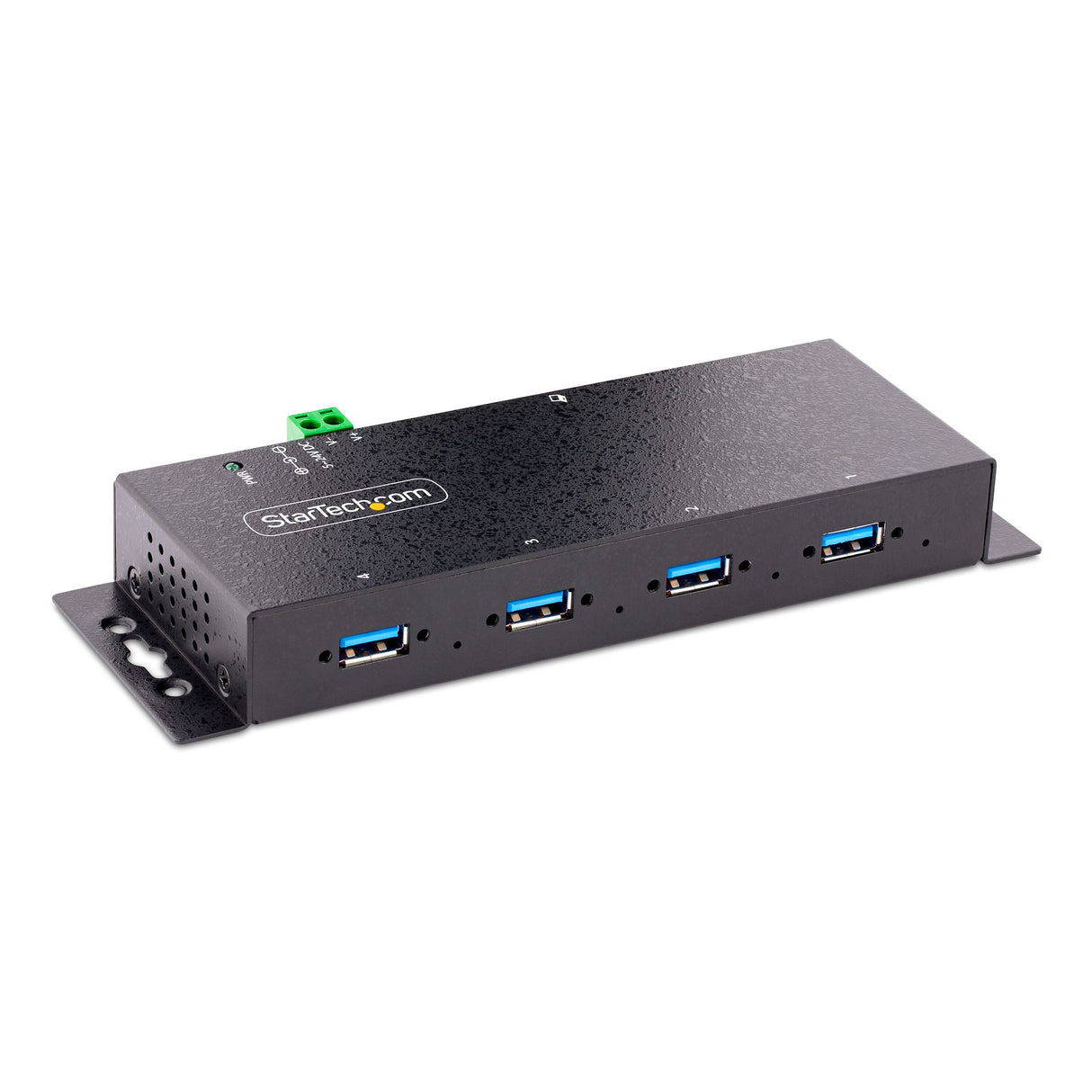 STARTECH 4-Port Industrial USB 3.0 5Gbps Hub - Rugged USB Hub w| ESD and Surge Protection - DIN|Wall|Desk Mountable USB-A Hub - USB Expander w|Locking Ports | Heavy Duty (5G4AINDNP-USB-A-HUB) (5G4AINDNP-USB-A-HUB)