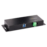 STARTECH 4-Port Industrial USB 3.0 5Gbps Hub - Rugged USB Hub w| ESD and Surge Protection - DIN|Wall|Desk Mountable USB-A Hub - USB Expander w|Locking Ports | Heavy Duty (5G4AINDNP-USB-A-HUB) (5G4AINDNP-USB-A-HUB)