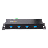 STARTECH 4-Port Industrial USB 3.0 5Gbps Hub - Rugged USB Hub w| ESD and Surge Protection - DIN|Wall|Desk Mountable USB-A Hub - USB Expander w|Locking Ports | Heavy Duty (5G4AINDNP-USB-A-HUB) (5G4AINDNP-USB-A-HUB)