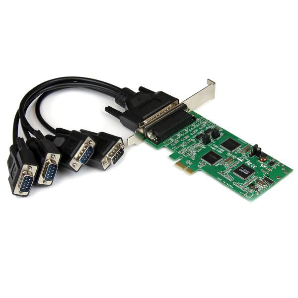 STARTECH 4 Port PCI Express PCIe Serial Combo Card with Breakout Cable - 2 x RS232 2 x RS422 | RS485 - Dual Profile (PEX4S232485)