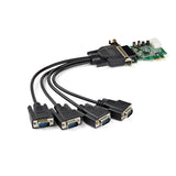 STARTECH 4-port PCI Express RS232 Serial Adapter Card - PCIe RS232 Serial Host Controller Card - PCIe to Serial DB9 - 16950 UART - Low Profile Expansion Card | Windows & Linux (PEX4S953LP) (PEX4S953LP)