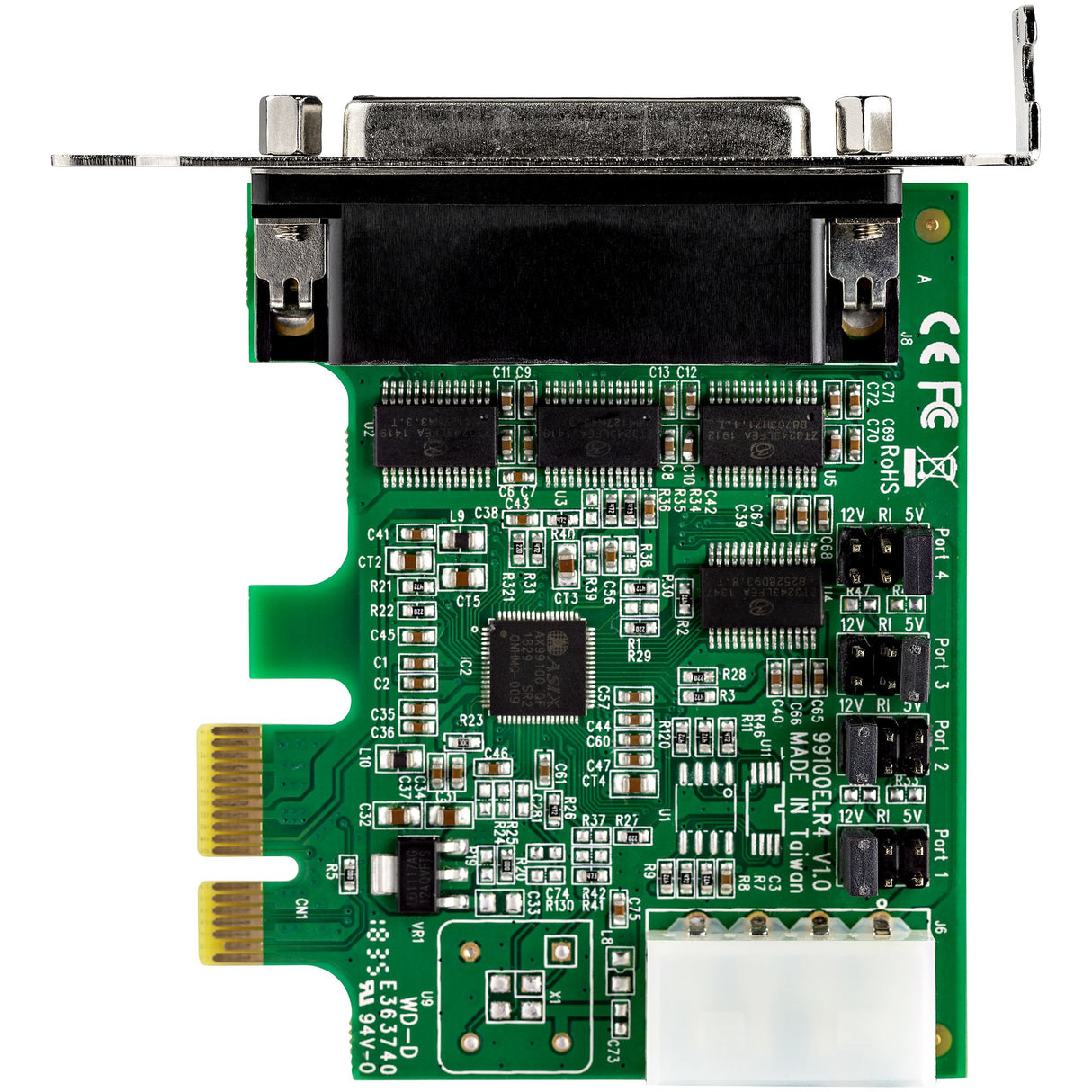 STARTECH 4-port PCI Express RS232 Serial Adapter Card - PCIe RS232 Serial Host Controller Card - PCIe to Serial DB9 - 16950 UART - Low Profile Expansion Card | Windows & Linux (PEX4S953LP) (PEX4S953LP)