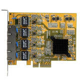 STARTECH 4 Port PCIe Network Card - Standard Profile - RJ45 Port - Realtek RTL8111G Chipset - Ethernet Network Card - NIC Server Adapter Network Card (ST1000SPEX43) (ST1000SPEX43)