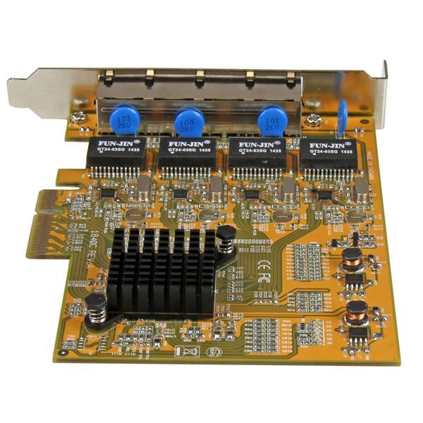 STARTECH 4 Port PCIe Network Card - Standard Profile - RJ45 Port - Realtek RTL8111G Chipset - Ethernet Network Card - NIC Server Adapter Network Card (ST1000SPEX43) (ST1000SPEX43)
