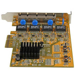 STARTECH 4 Port PCIe Network Card - Standard Profile - RJ45 Port - Realtek RTL8111G Chipset - Ethernet Network Card - NIC Server Adapter Network Card (ST1000SPEX43) (ST1000SPEX43)
