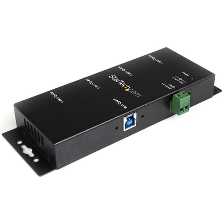 STARTECH 4-Port USB 3.0 Hub - Metal Industrial USB-A Hub - Wall or Desk Mountable USB Data Hub - TAA Compliant USB Expander Hub (ST4300USBM) (ST4300USBM)