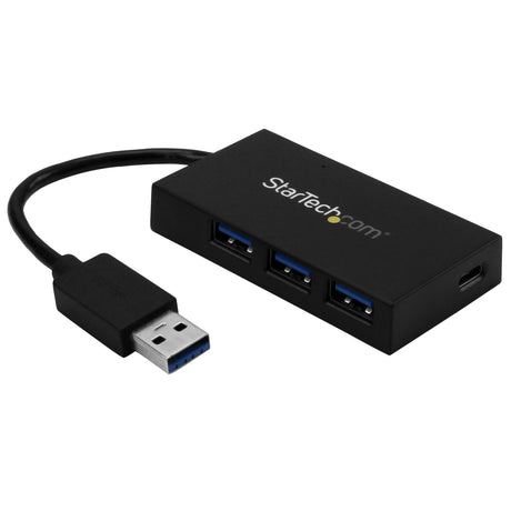 STARTECH 4 Port USB 3.0 Hub - USB Type-A Hub with 1x USB-C & 3x USB-A (SuperSpeed 5Gbps) - USB Bus or Self-Powered - Portable USB 3.1|3.2 Gen 1 BC 1.2 Charging Hub w| Power Adapter (HB30A3A1CSFS) (HB30A3A1CSFS)