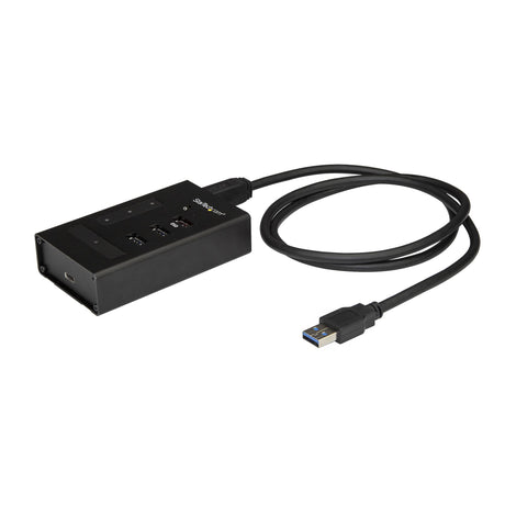 STARTECH 4 Port USB 3.0 Hub - USB Type-A to 1x USB-C & 3x USB-A - Commercial Metal USB Hub - SuperSpeed USB 3.0 (5Gbps) - Self Powered - BC 1.2 Fast Charge - Mountable|Rugged (HB30A3A1CST) (HB30A3A1CST)