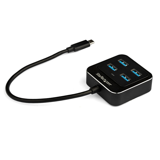 STARTECH 4-Port USB C Hub - USB-C to 4x USB-A Ports - SuperSpeed 10Gbps USB 3.2 Gen 2 Type-C Hub - USB Bus Powered - Portable|Compact USB-C to USB Adapter Hub for Laptop - Aluminum (HB31C4AB) (HB31C4AB)