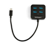 STARTECH 4-Port USB C Hub - USB-C to 4x USB-A Ports - SuperSpeed 10Gbps USB 3.2 Gen 2 Type-C Hub - USB Bus Powered - Portable|Compact USB-C to USB Adapter Hub for Laptop - Aluminum (HB31C4AB) (HB31C4AB)