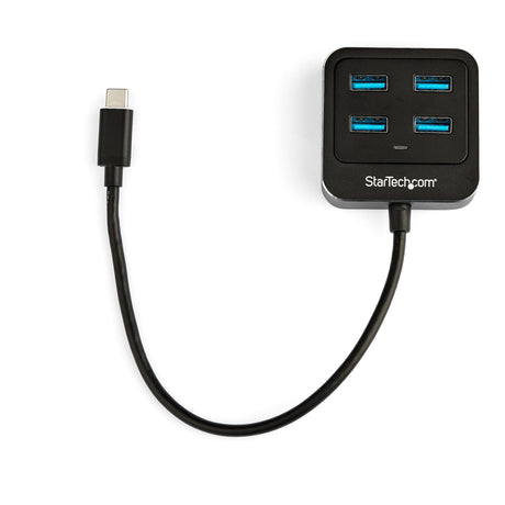 STARTECH 4-Port USB C Hub - USB-C to 4x USB-A Ports - SuperSpeed 10Gbps USB 3.2 Gen 2 Type-C Hub - USB Bus Powered - Portable|Compact USB-C to USB Adapter Hub for Laptop - Aluminum (HB31C4AB) (HB31C4AB)