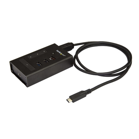 STARTECH 4 Port USB C Hub - USB Type-C to 1x USB-C|3x USB-A - Commercial Metal USB 3.0 Hub - SuperSpeed USB 3.0 (5Gbps) - Self Powered - BC1.2 Fast Charge - Mountable|Rugged (HB30C3A1CST) (HB30C3A1CST)