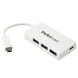 STARTECH 4 Port USB C Hub with 1x USB-C & 3x USB-A Ports (SuperSpeed 5Gbps) - USB Bus Powered - Portable|Laptop USB 3.0 Adapter Hub - USB 3.1 Gen 1|USB 3.2 Gen 1 Type-C Hub - White (HB30C3A1CFBW) (HB30C3A1CFBW)