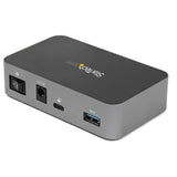STARTECH 4 Port USB C Hub with Power Adapter - USB 3.1|3.2 Gen 2 (10Gbps) - USB Type C to 4x USB-A - Self Powered Desktop USB Hub with Fast Charging Port (BC 1.2) - Desk Mountable (HB31C4AS) (HB31C4AS)