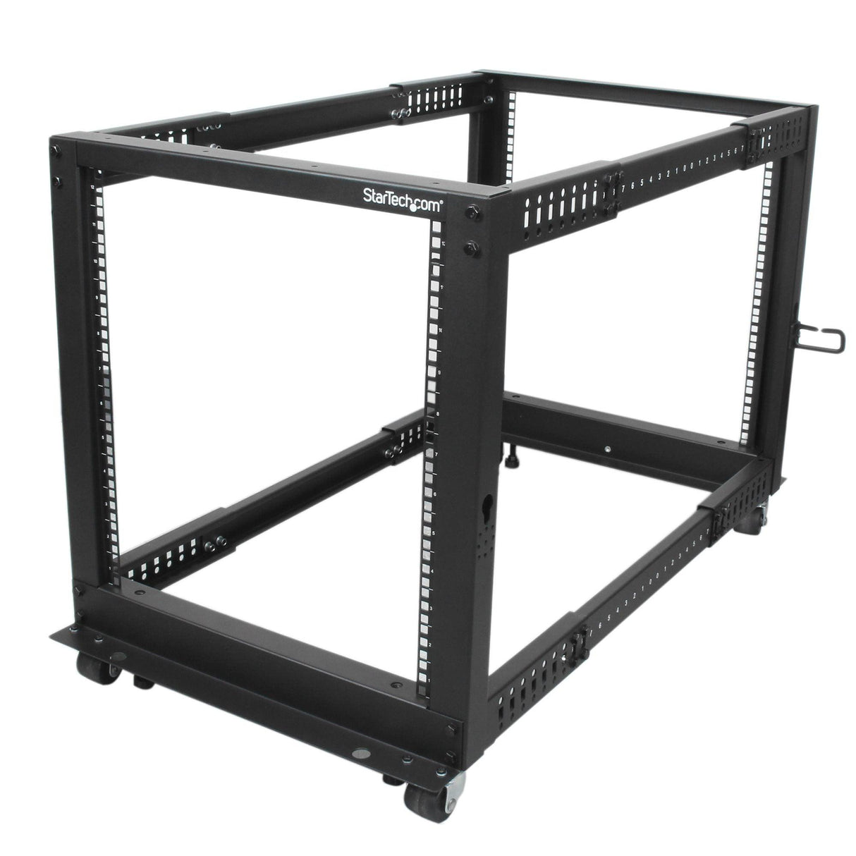 STARTECH 4-Post 12U Mobile Open Frame Server Rack | 19in Network Rack with Wheels | Rolling Rack for Computer|AV|Data|IT Equipment - Casters | Leveling Feet or Floor Mounting (4POSTRACK12U) (4POSTRACK12U)